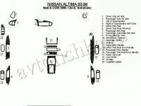 Декоративные накладки салона Nissan Altima 1993-1994 АКПП, с часами, OEM Match, 19 элементов.