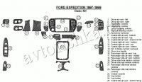 Декоративные накладки салона Ford Expedition 1997-1999 базовый набор, 26 элементов.