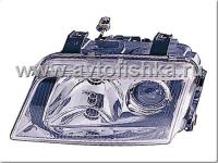 Audi A4 (95-00) (8D, B5) фары передние линзовые прозрачные хромированные, комплект 2 шт.