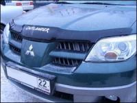 Дефлектор капота темный MITSUBISHI OUTLANDER (Logo) 2000-2007,