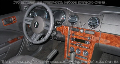 Декоративные накладки салона Ford Mustang 2005-2009 Откидная крыша, полный набор