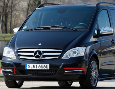 Mercedes Benz Viano W639 (10-14) хромированные накладки в решетку бампера