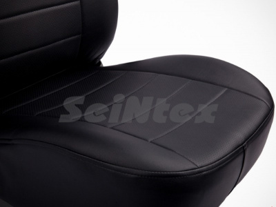 Honda Civic (12–15) Чехлы на сиденья (экокожа), цвет - чёрный, хэтчбек
